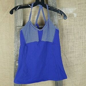 Athleta womens S strappy racerback V-Neck athletic